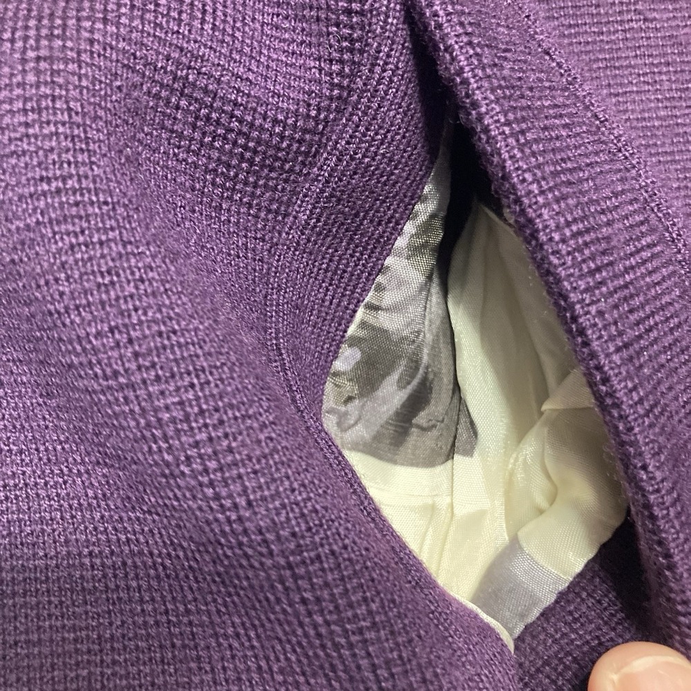 Talbots Petite Small Womens Purple Lined 100% Merino Wool Blazer Jacket Coat - Picture 13 of 14